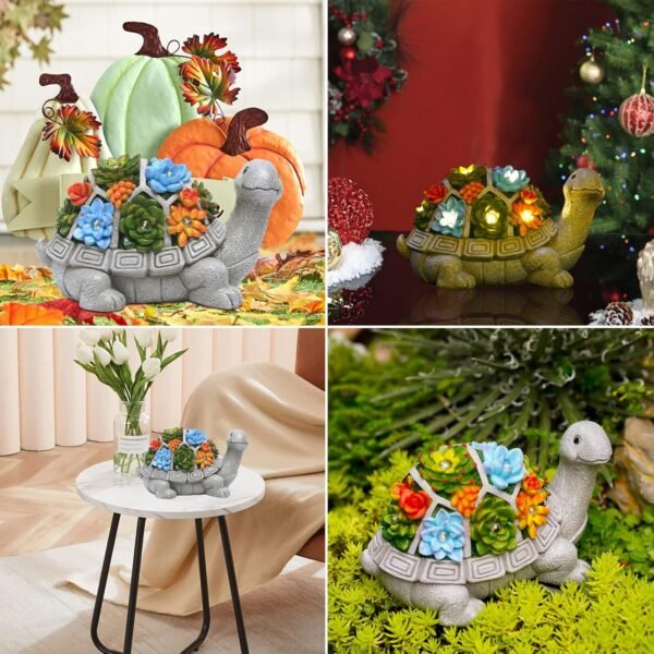 Solar Garden Turtle Statue - Image 2